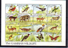 1991 Fauna  The GAMBIA'WILDLFF " 48 V.-MNH (3 S/M X16 V)  GAMBIA - Gambia (1965-...)