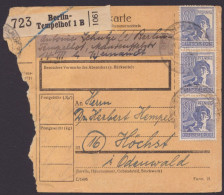 A957, MeF Mit 3 Werten Auf Paketkarte "Berlin", 9.3.48 - Cartas & Documentos