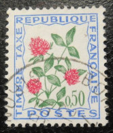 France Timbre  Taxe  101  Fleurs Des Champs  50c  Outremer Vert Et Rouge - 1960-.... Oblitérés