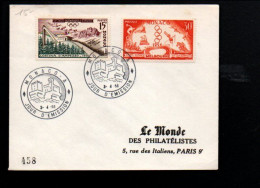 MONACO FDC 1956 J O MELBOURNE ET CORTINA D'AMPEZZO - FDC