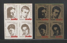 POLAND SOLIDARITY SOLIDARNOSC WW2 WARSAW UPRISING POETS 2 BLOCKS PARTISANS WORLD WAR 2 MILITARIA - Viñetas Solidarnosc