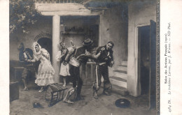 FINE ARTS, PAINTING, SALON 1910, J. WORMS, THE THIRD THIEF, FIGHT, WOMEN, FRANCE POSTCARD - Pintura & Cuadros