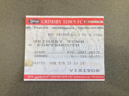 Grimsby Town V Portsmouth 2016-17 Match Ticket - Match Tickets