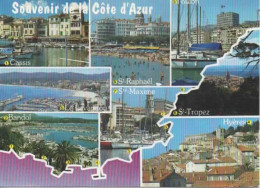 SOUVENIR DE LA COTE D AZUR, MULTIVUE COULEUR REF 15767 - Gruss Aus.../ Grüsse Aus...