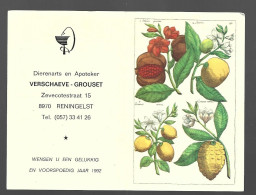 Reningelst Zevecotestraat Dierenarts En Apoteker Pharmacie Calendrier 1992 Kalender Htje - Small : 1991-00