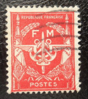 Franchise Militaire FM 12 Rouge Sans Valeur Oblitéré - Military Postage Stamps