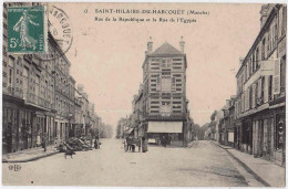 50 - B32948CPA - SAINT HILAIRE DU HARCOUET - Rue Republique Et  Rue  Egypte - Très Bon état - MANCHE - Saint Hilaire Du Harcouet