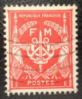 Franchise Militaire FM 12 Rouge Sans Valeur Oblitéré - Military Postage Stamps