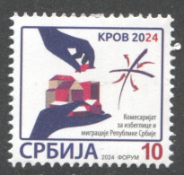 Serbia 2024, Roof For Refugees, Charity Stamp, Additional Stamp 10d, MNH - Rifugiati