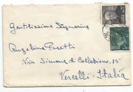 Portugal Cover Aveiro 27feb1950 To Italy With Avis Dinasty C30 + HV 1$75 - Covers & Documents