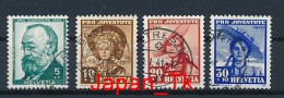 SCHWEIZ Mi. Nr. 373-376 „Pro Juventute“: 50. Todestag Von Gottfried Keller; Frauentrachten- Siehe Scan - Used - Usados