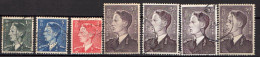 Belgique 1952 Baudouin COB 879 (x2), 879a (x2), 909, 910, 911 - Oblitérés - Usati