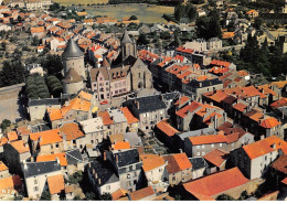 23 . N° Kri10428 . Bourganeuf .vue Generale Aerienne L'eglise Et La Tour Zizim .n° 4 .edition Theojac . Cpsm 10X15 Cm . - Bourganeuf