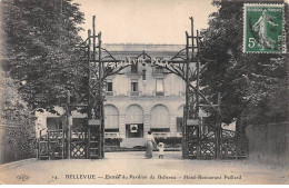 92 - BELLEVUE - SAN49540 - Entrée Du Pavillon De Bellevue - Hôtel Restaurant Paillard - Pli - Sonstige & Ohne Zuordnung