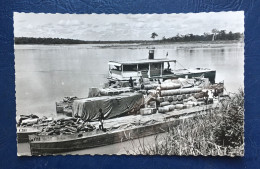 Bangui, Bateau Chargé De Balles De Coton, Lib "Au Messager", N° 1418 - Centraal-Afrikaanse Republiek