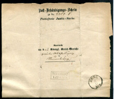 1.12.1865 - Post-Behändigungs-Schein - TEUCHERN Nach NAUMBURG - Brieven En Documenten