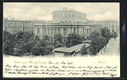 AK Magdeburg, Blick Auf Das Theater  - Theatre