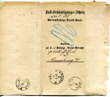 9.2.1877 - Post-Behändigungs-Schein - ERFURT Nach NAUMBURG - Lettres & Documents