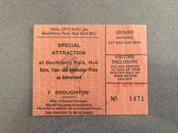 Hull City V Wolverhampton Wanderers 1989-90 Match Ticket - Biglietti D'ingresso