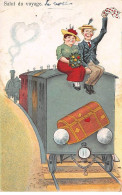 Fantaisie - N°83591 - Salut Du Voyage - Couple Sur Le Toit D'un Train - Andere & Zonder Classificatie