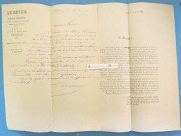 ● 1889 LE REVEIL De Tarare Amplepuis Thizy Le Bois D'Oingt Lamure L'Arbresle - Lettre + Imprimé - Lot De 2 Vieux Papiers - Non Classés