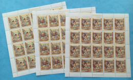 Penrhyn Scott #B20-B22 Overprinted Complete Set In Full Sheets Of 20 MNH / ** 1986 Papal Visit CV 380.00$ - Penrhyn