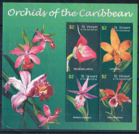 Bloc Sheet Fleurs Orchidées Flowers Orchids  Neuf  MNH **  St Vincent & The Grenadines 2003 - Orchideen