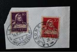 1931 SUISSE TP Y&T NO CH 243 ET 203  BELLE OBLITERATION LA SAGNE DU 16 X 31 SUR FRAGMENT.. - Gebruikt