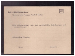 Dt- Reich (024295) Propaganda Ungebrauchte Vorgedruckte Mitteilungskarte  An NS- Altherrenbund - Other & Unclassified