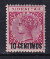 Gibraltar: 1889   QV - Surcharge    SG16    10c On 1d    MH  - Gibraltar