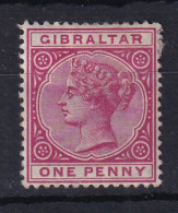 Gibraltar: 1898   QV     SG40    1d  Carmine     MH - Gibraltar