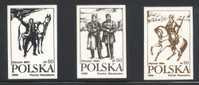 POLAND SOLIDARNOSC (POCZTA NIEZALEZNA) 1986 JANUARY UPRISING 1863 SET OF 3 IMPERF (SOLID0639/0547) HORSES MILITERIA - Vignette Solidarnosc