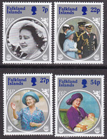 Falkland Insel, 1985, 427/30, MNH **,  85. Geburtstag Von Königinmutter Elisabeth. - Falkland