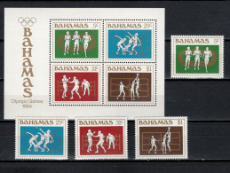 Bahamas 1984 Olympic Games Los Angeles, Boxing, Basketball, Athletics Set Of 4 + S/s MNH - Ete 1984: Los Angeles