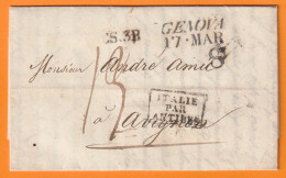 1831 - Lettre De 2 Pages En Français De Genova Gênes Vers Avignon, Francia - Commerce De Garance (teinture Rouge) - ...-1850 Voorfilatelie