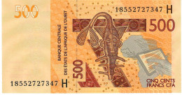 W.A.S. P619Hg 500 FRANCS (20)18 2018 Signature 43 UNC. - Stati Dell'Africa Occidentale