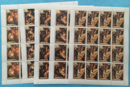 Aitutaki Scott #423-427 Complete Set In Full Sheets Of 16 MNH / ** 1988 Christmas CV 204.00$ - Aitutaki