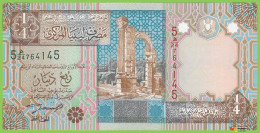 Voyo LIBYA ¼ Dinar ND/2002 P62 B526a 5 ھ/24 UNC - Libyen