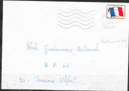 Cachet Mécanique Lignes Ondulées =o 78 Villacoublay Air 17-11 1970 (TàD Hexagonal) Sur Timbre FM Drapeau Tricolore - Storia Postale