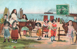 FANTAISIES - Des Enfants Au Bord De La Plage - Animé - Colorisé - Carte Postale Ancienne - Andere & Zonder Classificatie