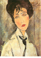 Art - Peinture - Amedeo Modigliani - La Femme à La Cravate (détail) -1917 - The Woman With A Tie - CPM - Voir Scans Rect - Paintings