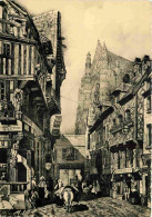 60 - Beauvais - La Rue St Pierre Et La Porte Du Gloria Laus Vers Le XIX Siècle - Art Peinture D'après Une Gravure D'époq - Beauvais