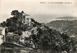 06 - Menton - Notre Dame De L'Annonciade - Le Monastère, La Mer Et Le Cap Martin - Carte Dentelée - CPSM Grand Format -  - Menton