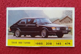 SPAIN ANTIGUO CROMO DE CROMOS DIDEC OLD COLLECTIBLE CARD CHROME CHROMO COCHE CAR VOITURE AUTO SAAB 900 TURBO SWEDEN..... - Otros & Sin Clasificación