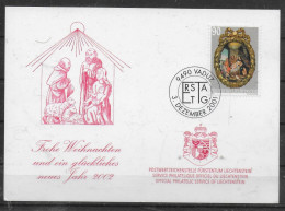 LIECHTENSTEIN  Carte 2001 Noel - Weihnachten