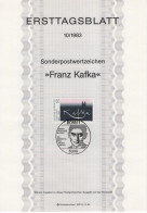 Germany Deutschland 1983-10 Franz Kafka, Bohemian Jewish Novelist Writer Czeckia, Canceled In Bonn - 1981-1990