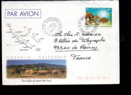 NOUVELLE CALEDONIE SEUL SUR LETTRE AVION POUR LA FRANCE 1997 - Cartas & Documentos