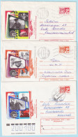 USSR 1975.0611. Soviet Cinema Films. Prestamped Covers (3), Used - 1970-79