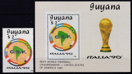 Guyana, 1990, Fußball-Weltmeisterschaft 1990, Italien, MNH ** - Guiana (1966-...)