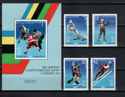 Bulgaria 1984 Olympic Games Sarajevo Set Of 4 + S/s MNH - Hiver 1984: Sarajevo